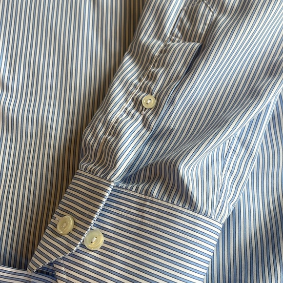 Eton Blue and White Long Sleeve Dress Shirt, XL(17.5) - Picture 6 of 9